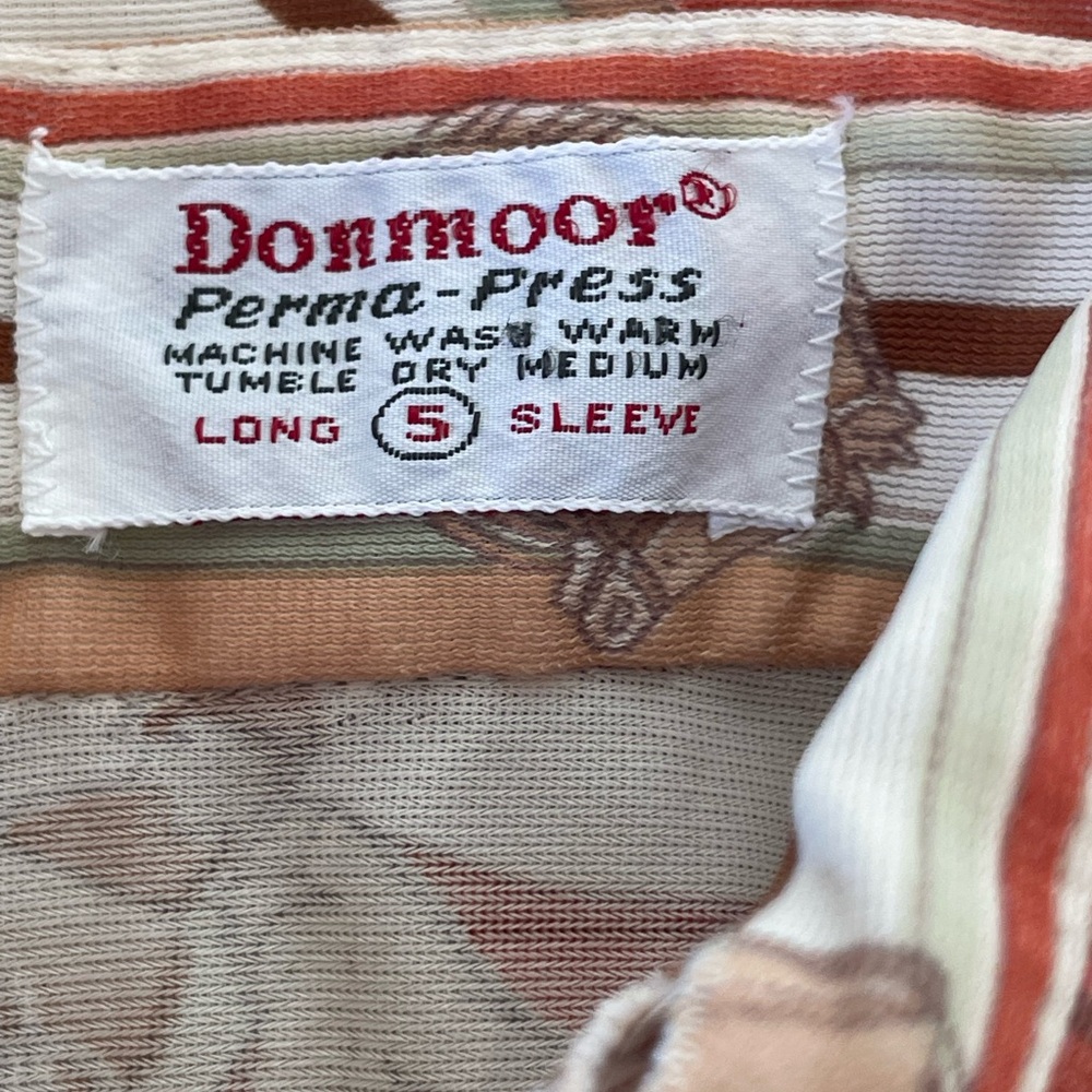 Vintage 70s Donmoor Youth Novelty Print Equestrian Patchwork Shirt Boys Vtg 5 - Picture 11 of 16